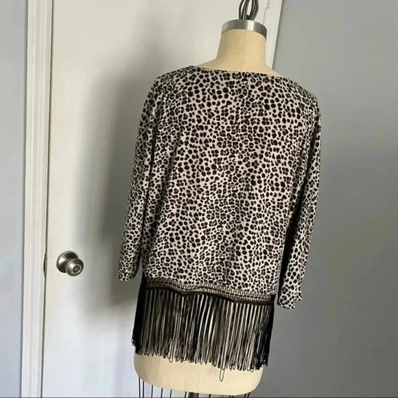 H&M Leopard Print Fringe Blouse​ - Picture 3 of 5